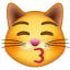 Küssende Katze Smiley U+1F63D