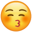 Küsst mit geschlossenen Augen Emoji U+1F61A