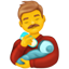 Mann füttert Baby Emoji U+1F468 U+1F37C