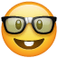 Nerd Emoji mit Brille U+1F913