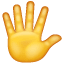 Gespreizte Hand Emoji U+1F590