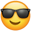 Snapchat Smilie mit Sonnenbrille U+1F60E