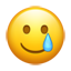 Lächelndes Gesicht Träne Emoji U+1F972