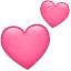 Zwei pinke Herzen Snapchat Emoji U+1F495