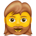 Bärtige Frau Emoji U+1F9D4 U+2640