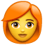 Rothaarige Frau Emoji U+1F469 U+1F9B0